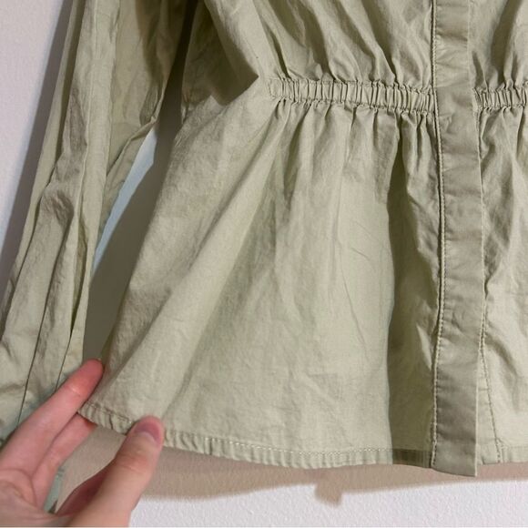 Anthropologie Harshman Puff Sleeve Babydoll Blouse Moss Green Size Small - Picture 5 of 10